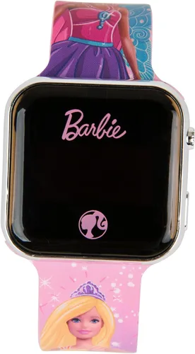 Vista 2 de Accutime Barbie Sparkles LED Reloj de pulsera digital para niños, Rosado, Estampado De Personajes
