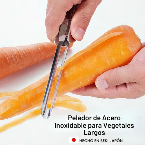 Vista 4 de Pelador de verduras largo de acero inoxidable 8.5 pulgadas