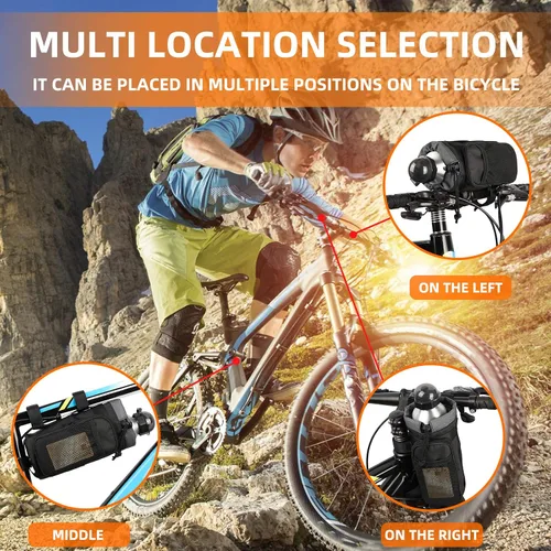 Vista 3 de Bolsa de manillar de bicicleta, ligera, impermeable, para marco frontal, almacenamiento de tubo superior, bolsa de bicicletas de gran capacidad