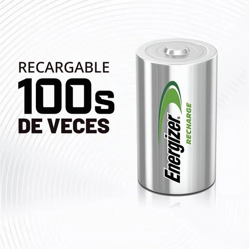 Vista 3 de Energizer Recarga pilas D recargables universales, paquete de 2