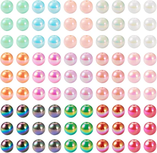Vista 9 de Craftdady 30 cuentas acrílicas de 0.787 in de goma de mascar de color AB cuentas focales redondas gruesas de burbujas espaciadoras para bolígrafos