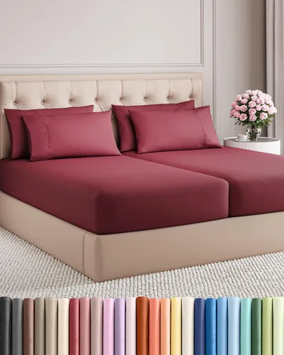 Vista 205 de Juego de sábanas Twin de 4 piezas - Cómodo, transpirable y refrescante - Juego de ropa de cama de lujo de hotel ultrasuave con bolsillos profundos