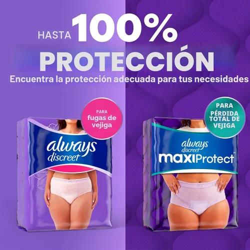 Vista 8 de Always Discreet Ropa interior para incontinencia adulta para mujeres y ropa interior posparto, pequeña/mediana, hasta 100% protección contra fugas
