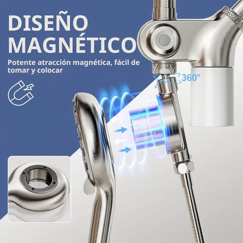 Vista 2 de SINGSUO Filtered Rain Shower Head with Handheld Spray Combo(Brushed Nickel)