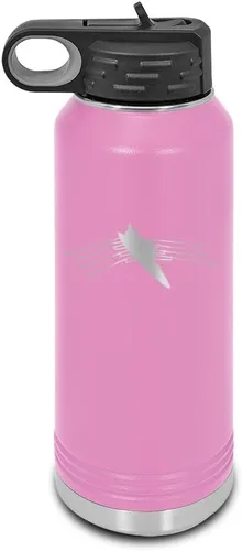 Vista 17 de Row - Botella de agua grabada con láser personalizable de acero inoxidable con pajilla, color azul marino, 32 onzas