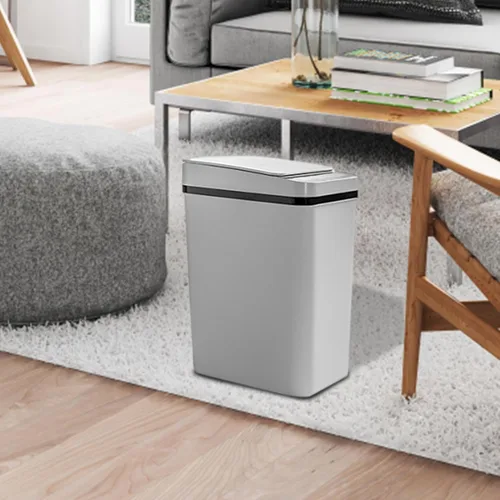 Vista 3 de Cubo de basura con sensor – Cubo de basura activado por sensor de 12 litros con tapa Cubo de basura inteligente con sensor de movimiento