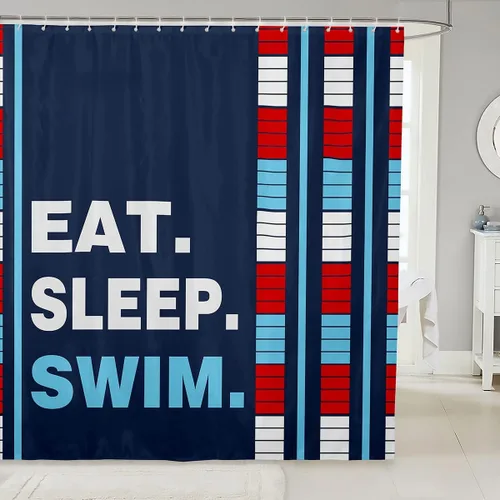 Vista 8 de Lacrosse - Cortina de baño para bañera para niños, con temática deportiva, cortina de ducha para niños y adultos, juego de cortina de ducha