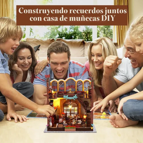 Vista 8 de Quanquer Kit de Casa en Miniatura: Rincón de Librería Libro Mágico con Muebles y Luz LED - Kits de Bricolaje para Adultos - Casa de Muñecas