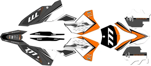 Vista 7 de Graphics Kit for KTM All Enduro 200-530 XC-W Models for Years 2008-2011 Razor Series Cyan 16 Mil - On/Off the Road - Dirt Pit Bike Sticker, Dirtbike