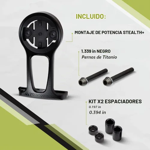 Vista 4 de JRC Components Stealth + Soporte de vástago premium compatible con Wahoo Elemnt