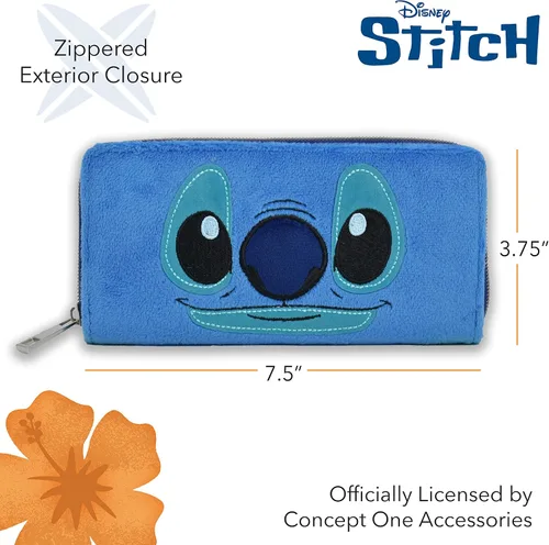 Vista 5 de Disney Lilo and Stitch Wallet with Zipper Zip Around Wallet Clutch