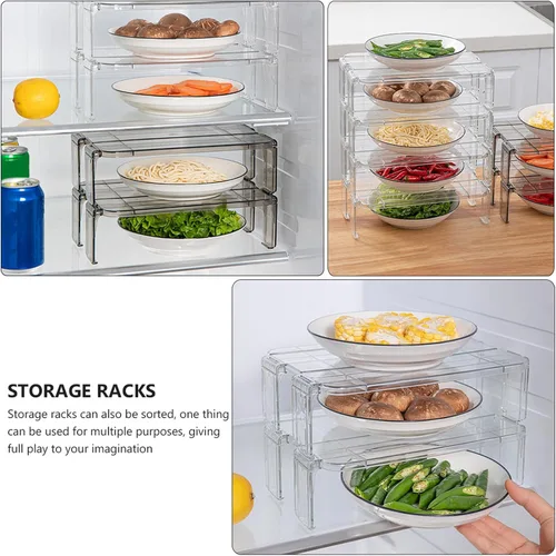 Vista 7 de Organizador de 2 piezas para nevera Lazy Susan, mini soporte para nevera, lado de almacenamiento del refrigerador