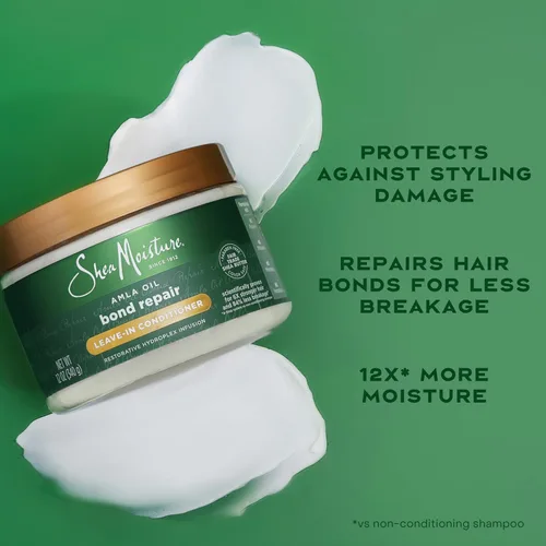 Vista 7 de Acondicionador Sin Enjuague Reparador de Enlaces Shea Moisture con Aceite de Amla Protege Contra el Daño y Fortalece los Enlaces del Cabello
