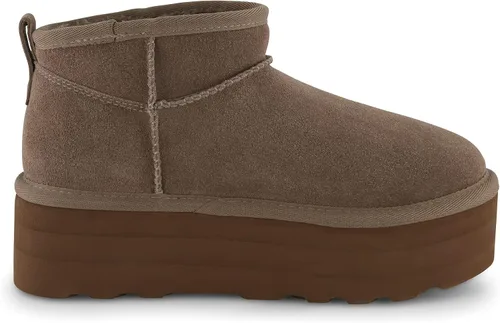 Vista 4 de CUSHIONAIRE Botas de plataforma Hippy Genuine Suede para mujer + espuma viscoelástica