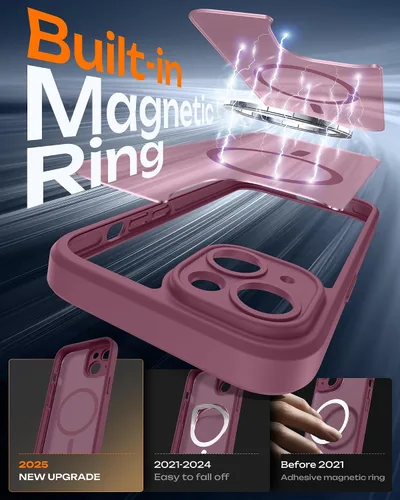 Vista 499 de TOCOL Funda para iPhone 11, compatible con Magsafe, protección completa de cámara, imanes integrados, protección contra caídas, funda translúcida
