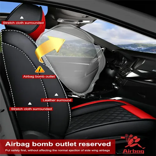 Vista 4 de Aoyade Car Seat Covers Fit for X1 Durable PU Leather Cushion Covers for 5 Seats Vehicle, Auto Interior Accessories Airbag Compatible,Black