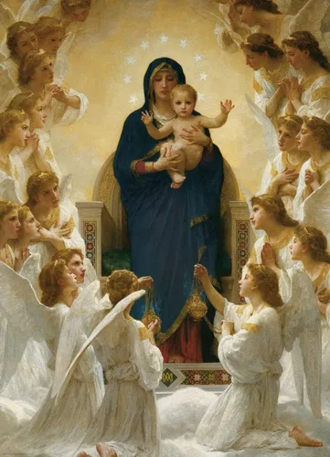 Vista 2 de EuroGraphics William Bouguereau - Rompecabezas de 1000 piezas, Virgen con ángeles, 6000-7064