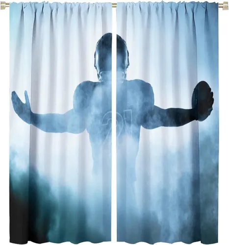 Vista 11 de Cortinas de ventana de campo deportivo, béisbol profesional Grand Arena en la luz del sol, bolsillo para barra, tratamientos decorativos