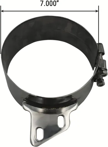Vista 4 de Soporte de escape de 7 "acero inoxidable pulido con junta de doble tope en ángulo