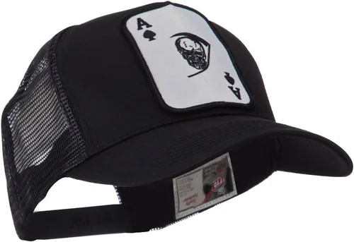 Vista 4 de e4Hats.com Skull and Choppers Gorra de malla con parches militares bordados