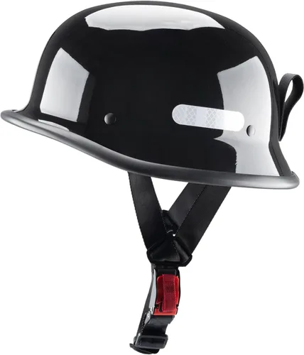 Vista 12 de Casco de motocicleta estilo alemán, medio casco con carcasa de media concha para motocicletas Chopper Cruiser