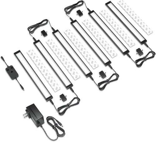 Vista 8 de EShine Paquete de 1 kit de iluminación LED inteligente regulable de 20 pulgadas para debajo del gabinete compatible con Alexa, Google, color claro