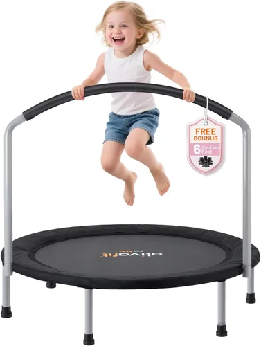 Vista 8 de Ativafit - Trampolín con banda elástica de 36 pulgadas, mango grande para niños de 2 a 6 años, trampolín mini para interiores y exteriores