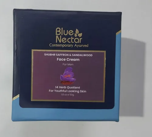 Vista 8 de Blue Nectar Crema facial humectante, crema antienvejecimiento ayurvédica antiarrugas para piel envejecida, mezcla antigua de azafrán y cúrcuma