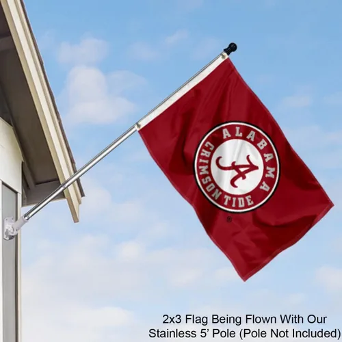 Vista 3 de Bandera pequeña de Alabama Crimson Tide de 2 x 3 pies
