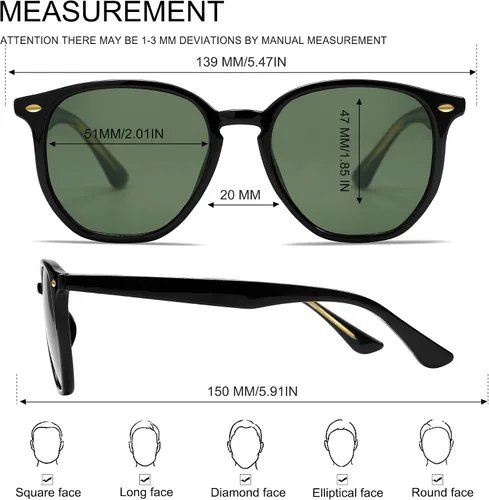 Vista 5 de VANLINKER Gafas de sol polarizadas hexagonales de moda para mujer VL9696
