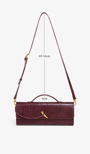 Vista 6 de Bolso de mano de cuero de moda para mujer, bolso de mano cruzado con estampado de cocodrilo