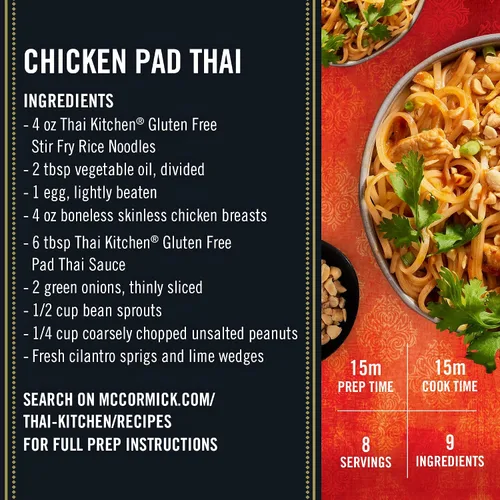 Vista 9 de Thai Kitchen Fideos de arroz salteados, sin gluten, sin OMG, dos ingredientes, cocción rápida, para Pad Thai y otros platos salteados, 14 onzas