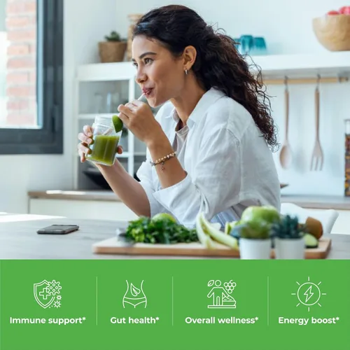 Vista 4 de Paradise Herbs ORAC Energy Greens, superalimento en polvo de manzana, más de 40,000 antioxidantes ORAC, verduras orgánicas, bayas, hongos
