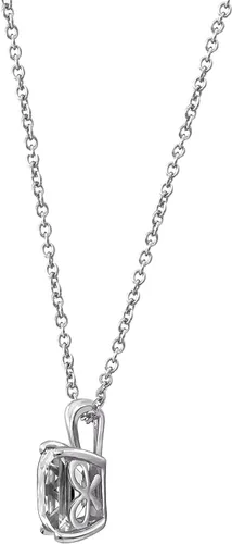 Vista 2 de Collar con colgante Swarovski de Zirconia, corte de princesa de plata fina bañada en oro o platino, 18", platino-bañado-plata, Platino