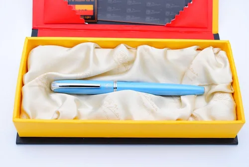 Vista 4 de czxwyst Picasso 916 Malage Ultrafine Accounting Pluma estilográfica EF Nib Caja Original (azul claro)