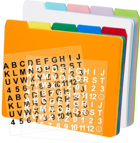 Vista 10 de Lewtemi 50 separadores de tarjetas de índice de 3 x 5 pulgadas, separadores de tarjetas de índice con tarjetas guía con 2 calcomanías de números