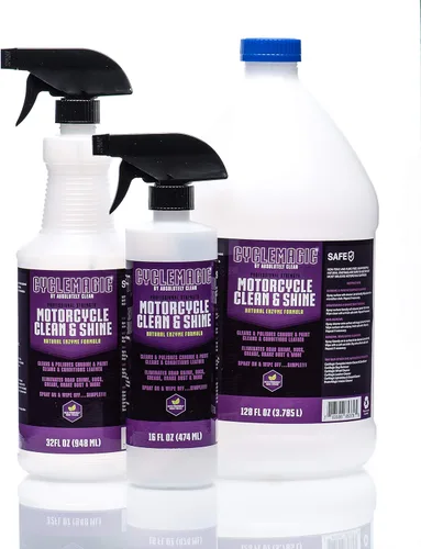 Vista 6 de CycleMagic - Limpiador y acondicionador de motocicleta Clean and Shine para motocicleta, limpiador de cromo, limpiador de cuero, pintura, elimina