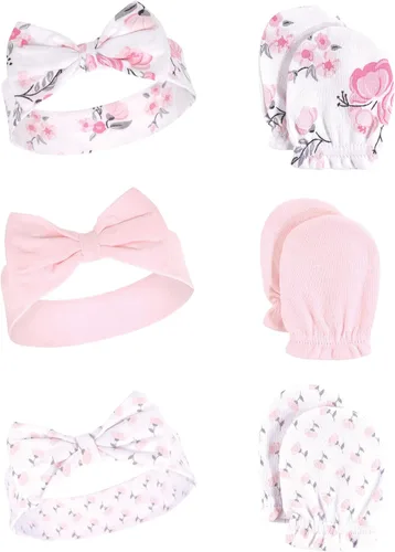 Vista 68 de Hudson Baby Conjunto de diadema de algodón y manoplas para rascar para bebé