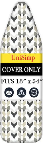 Vista 45 de UniSimp Funda y almohadilla para tabla de planchar de 15 x 54 pulgadas, algodón natural extra grueso, acolchado resistente a las manchas y a