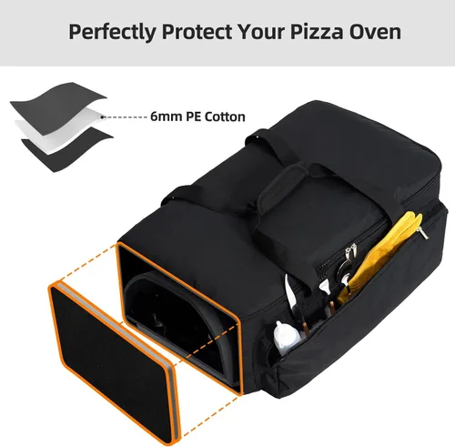 Vista 2 de NOELIFE Bolsa para Ooni Koda 12, funda de transporte portátil con bolsillos para accesorios de horno de pizza Ooni, bolsa de transporte acolchada