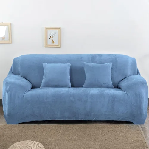 Vista 20 de vctops Funda elástica para sofá de 4 plazas de terciopelo de felpa, 1 pieza, con parte inferior elástica, protector de muebles suave y esponjoso