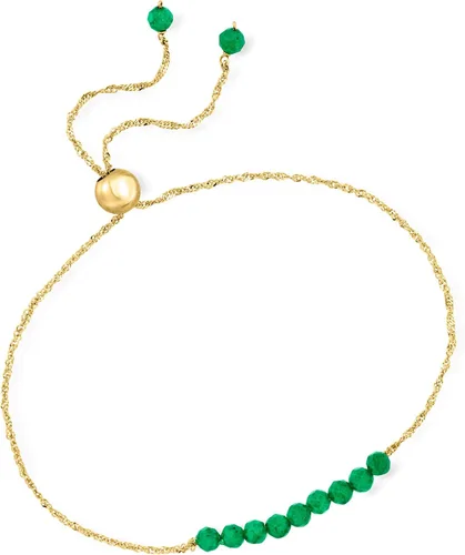 Vista 3 de RS Pure by Ross-Simons Pulsera Bolo con cuentas de esmeralda de 1,60 qt t en oro amarillo de 14 quilates, Gema, Esmeralda