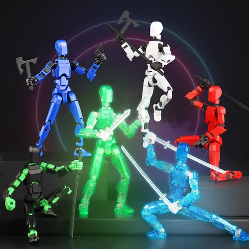 Vista 7 de Juego luminoso de 13 figuras de acción, 6 figuras de acción de robot Titan 13, juguetes impresos en 3D articulados, para entusiastas del modelado