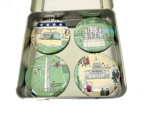 Vista 10 de Washington DC Map Magnets (2. White House/Lincoln/Monument/Capitol)