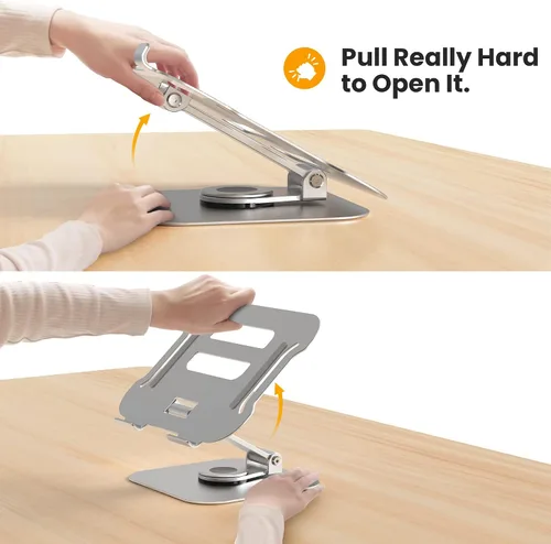 Vista 9 de Soporte para laptop Altura ajustable a 11.8 pulgadas Rotar 360° Plegable Portátil Multi-Ángulo iPad Stand BSL902S