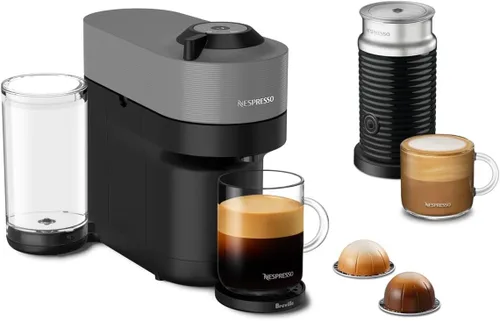 Vista 13 de Nespresso Vertuo Pop+ Cafetera para café y espresso de Breville con espumador de leche, Aqua Mint