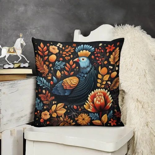 Vista 17 de Funda de cojín decorativa de árbol de arce y camión de Acción de Gracias, otoño, Acción de Gracias, calabaza, fundas de cojín cuadradas suaves