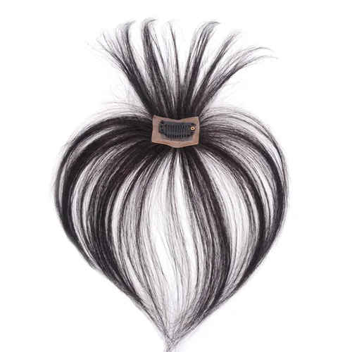 Vista 2 de Flequillo con clip en flequillo, flequillo 3D, clip de cabello realista, extensiones de cabello humano para mujer, extensiones de cabello para uso