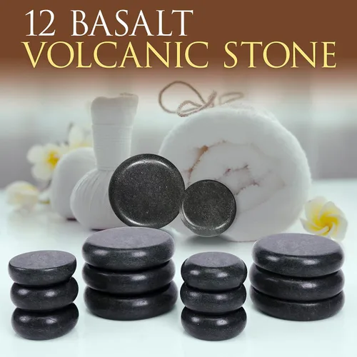 Vista 5 de SereneLife Juego de calentador de piedras de masaje portátil, kit de masajeador y calentador de piedras calientes para spa eléctrico con 6 grandes