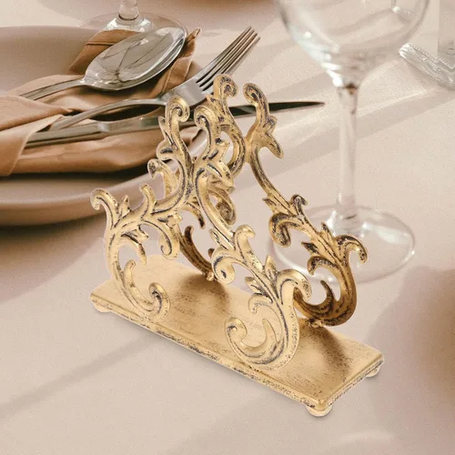 Vista 7 de Servilletero decorativo de 5.90 x 5.11 x 1.96 pulgadas, soporte de servilleta de metal con rama de sauce dispensador de pañuelos para encimera
